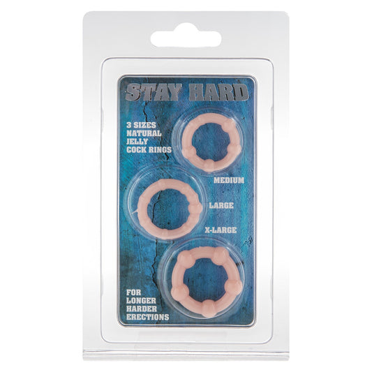 SCALA STAY HARD THREE RING SET FLESH
