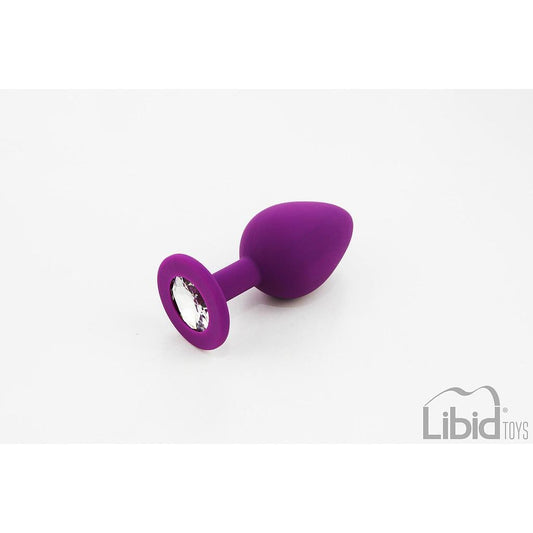 CANDY LUST SILICONE ANAL PLUG WITH PURPLE JEWEL