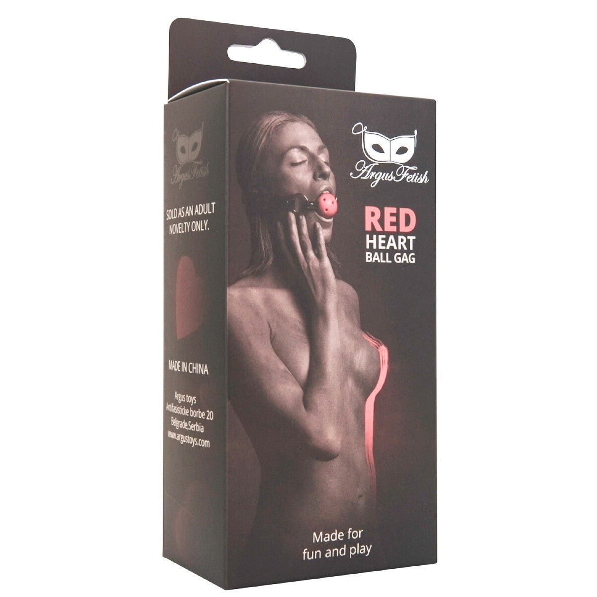 ARGUS TOYS ARGUS FETISH RED HEART BALL GAG