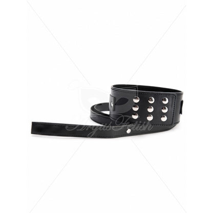 ARGUS TOYS RIVET COLLAR WITH LEASH BLACK