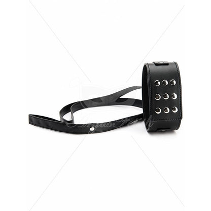 ARGUS TOYS RIVET COLLAR WITH LEASH BLACK