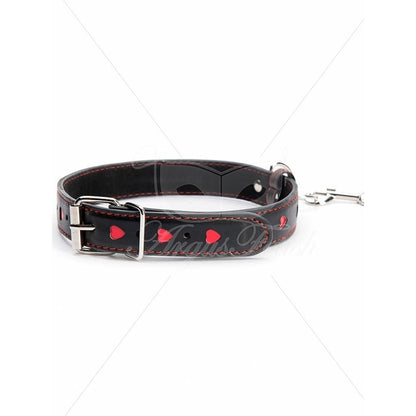 ARGUS TOYS ARGUS FETISH RED HEART COLLAR AND LEASH