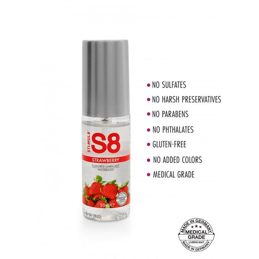 STIMUL8 S8 WATER-BASED FLAVOURED LUBE STRAWBERRY 50ML