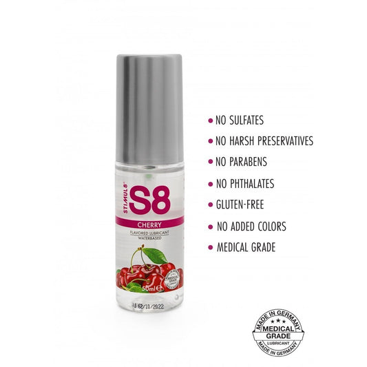 STIMUL8 S8 WATER-BASED FLAVOURED LUBE CHERRY 50ML