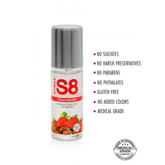 STIMUL8 S8 WATER-BASED FLAVOURED LUBE STRAWBERRY 125ML