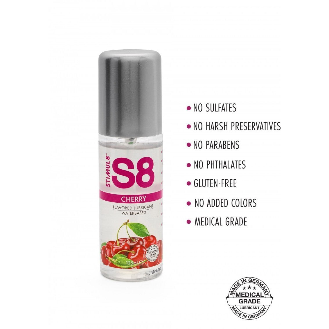 STIMUL8 S8 WATER-BASED FLAVOURED LUBE CHERRY 125ML