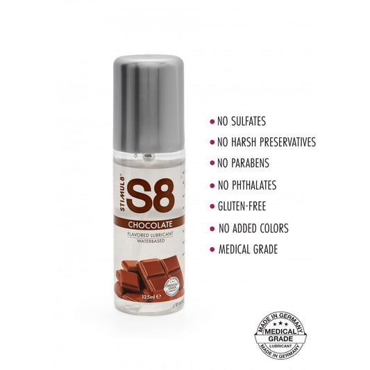 STIMUL8 S8 WATER-BASED FLAVOURED LUBE CHOCOLATE 125ML
