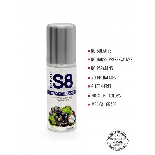 STIMUL8 S8 WATER-BASED FLAVOURED LUBE BLACKCURRANT 125ML