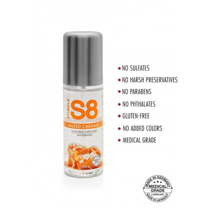 STIMUL8 S8 WATER-BASED FLAVOURED LUBE SALTED CARAMEL 125ML