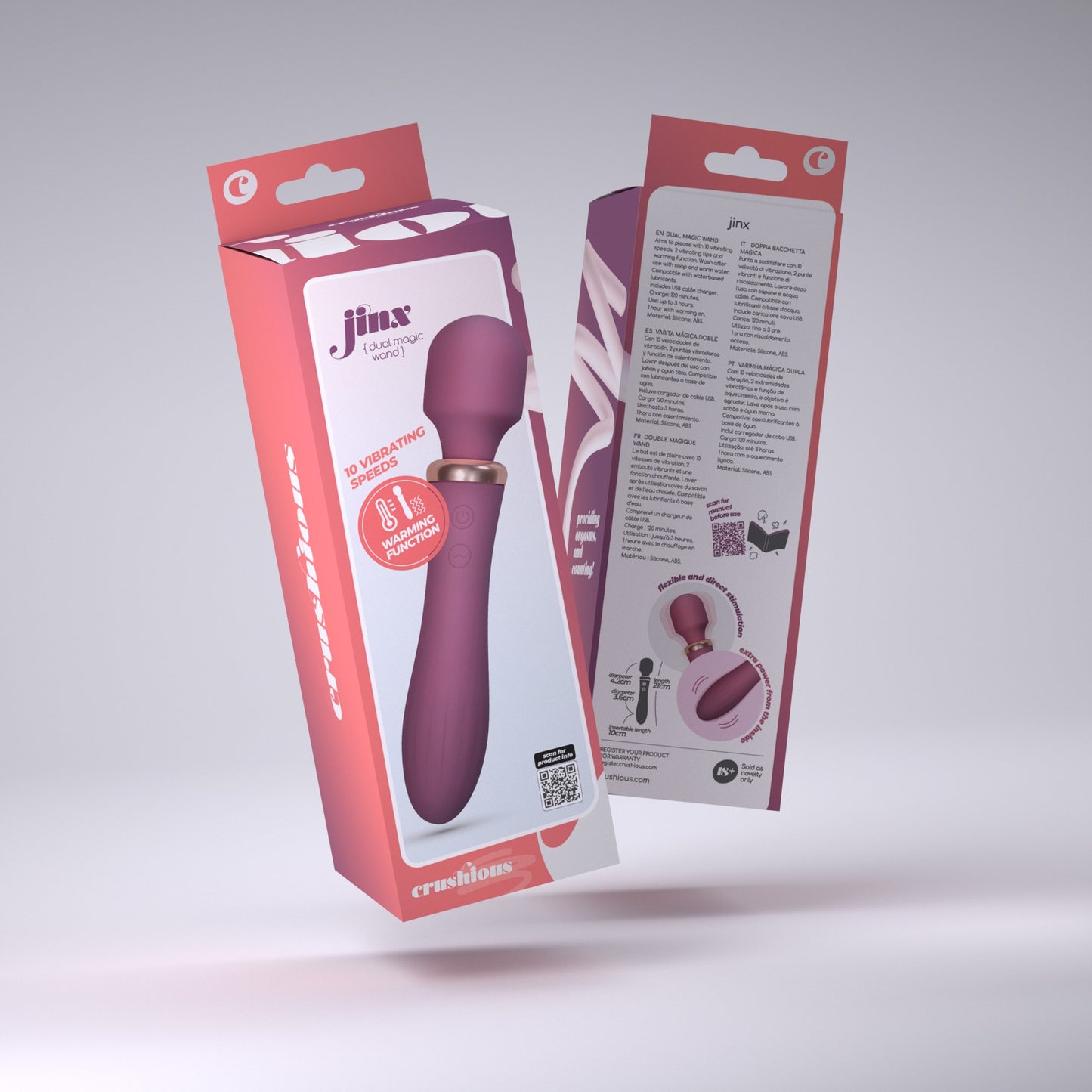 DUAL MASSAGE WAND JINX RED WINE MASSAGE