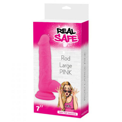 REAL SAFE ROD LARGE SILICONE DILDO PINK