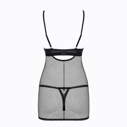 OBSESSIVE REDELLA CHEMISE AND THONG BLACK