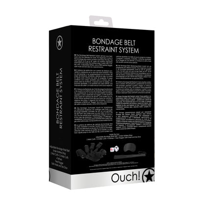 OUCH! BONDAGE BELT RESTRAINT SYSTEM BLACK