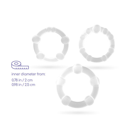 TRIPLE BEAD COCKRING SET CLEAR CRUSHIOUS