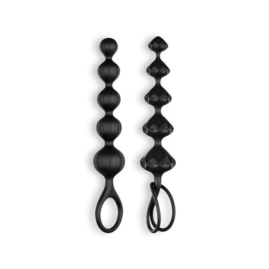 LOVE BEADS 2 PIECE SET BLACK
