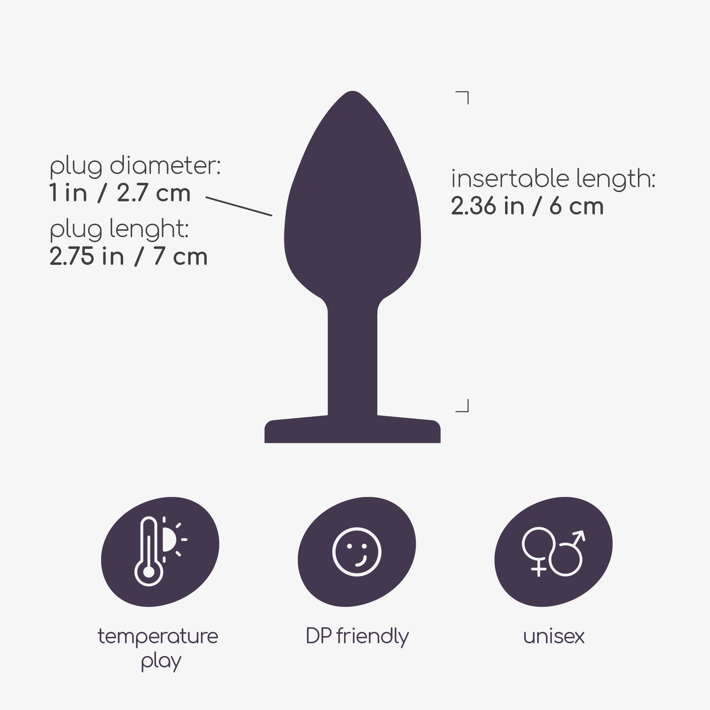 CRUSHIOUS BIJOU ANAL JEWEL PLUG CLEAR SMALL WITH FREE VELVETY BAG