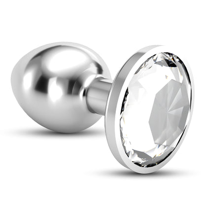 CRUSHIOUS BIJOU ANAL JEWEL PLUG CLEAR MEDIUM WITH FREE VELVETY BAG