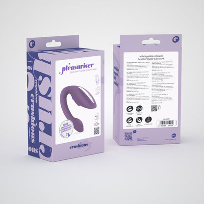 PLEASURISER RECHARGEABLE VIBRATOR WITH REMOTE CONTROL AND FREE WATERBASED LUBRICANT CRUSHIOUS