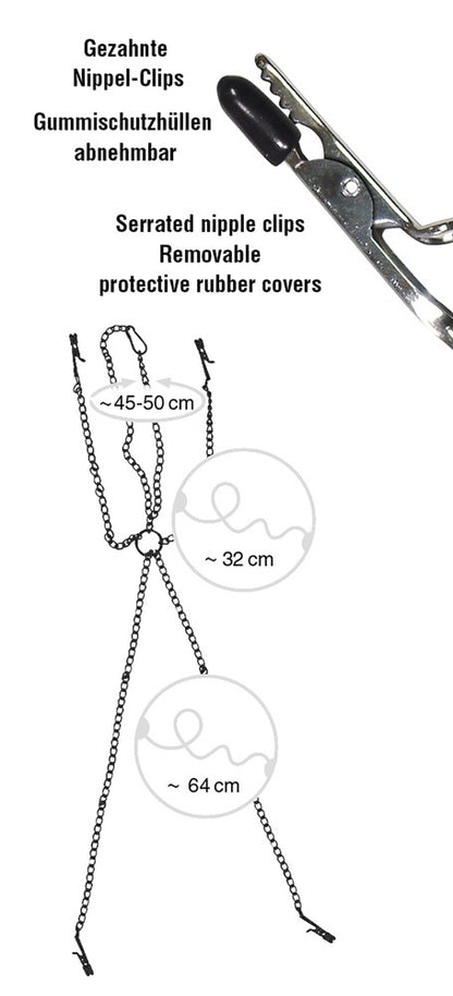 FETISH COLLECTION CHAIN WITH NIPPLE AND CLITORIS CLAMPS