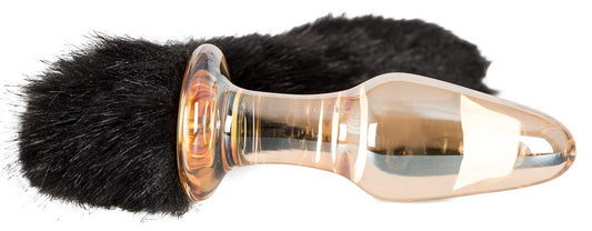 BLACK TAIL GLASS BUTTPLUG