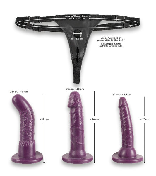 STRAP-ON WITH 3 DILDOS BAD KITTY