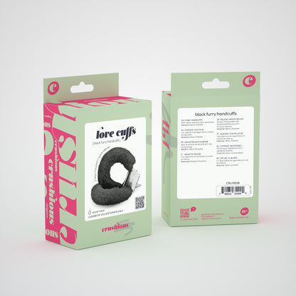 LOVE CUFFS FURRY HANDCUFFS CRUSHIOUS BLACK
