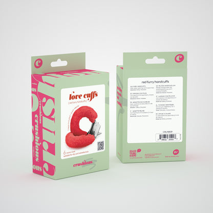 LOVE CUFFS FURRY HANDCUFFS CRUSHIOUS RED