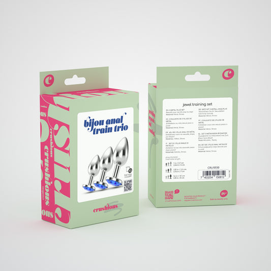 CRUSHIOUS BIJOU ANAL TRAIN TRIO BLUE WITH FREE INDIVIDUAL BAGS