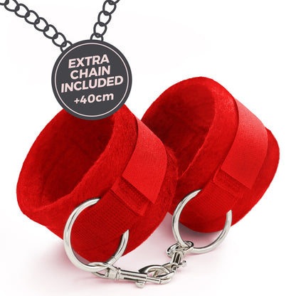 ME LO COMO VELCRO HANDCUFFS SET + SATIN BLINDFOLD AND STRAWBERRY KISSABLE LUBRICANT CRUSHIOUS