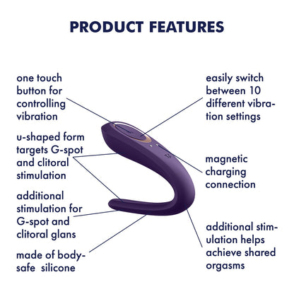 DOUBLE CLASSIC COUPLES VIBRATOR WITH USB CHARGER