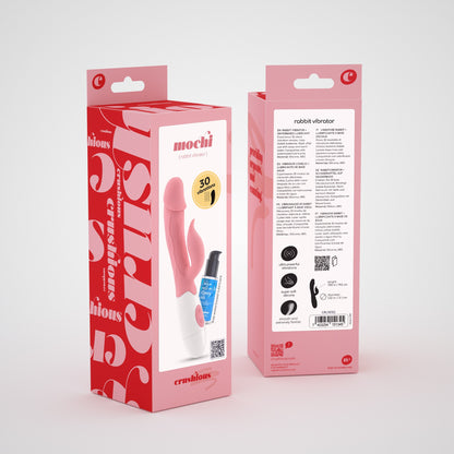 CRUSHIOUS MOCHI RABBIT VIBRATOR PINK WITH WATERBASED LUBRICANT INCLUDED