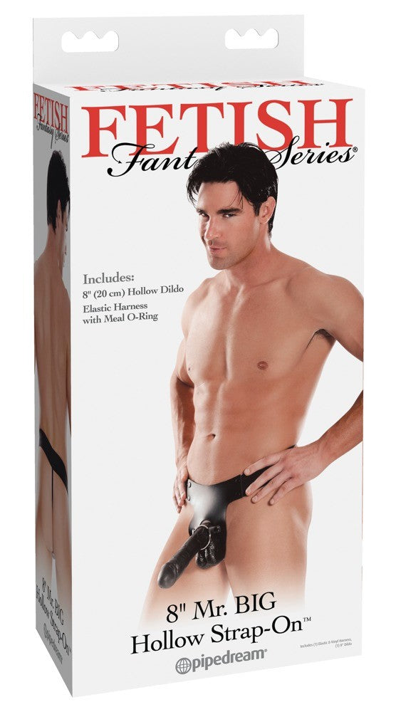 SERIES 8'' MR. BIG HOLLOW STRAP-ON BLACK