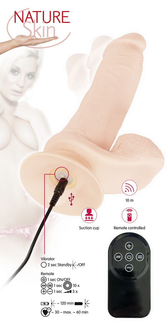 NATURE SKIN BENDABLE RC REALISTIC VIBRATOR WITH WIRELESS REMOTE CONTROL