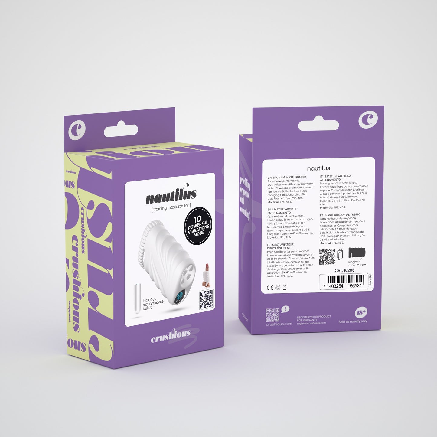NAUTILUS TRAINING MASTURBATOR WITH REMOVABLE BULLET CRUSHIOUS