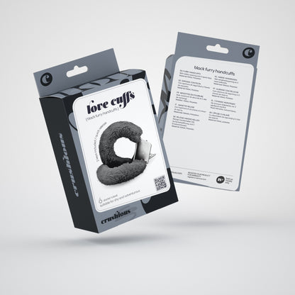 LOVE CUFFS FURRY HANDCUFFS CRUSHIOUS BLACK