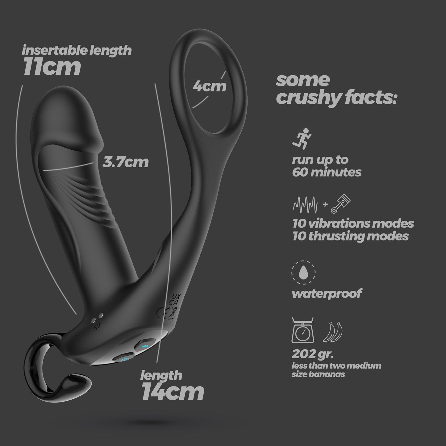 MAGOO PROSTATE MASSAGER WITH COCKRING AND REMOTE CONTROL