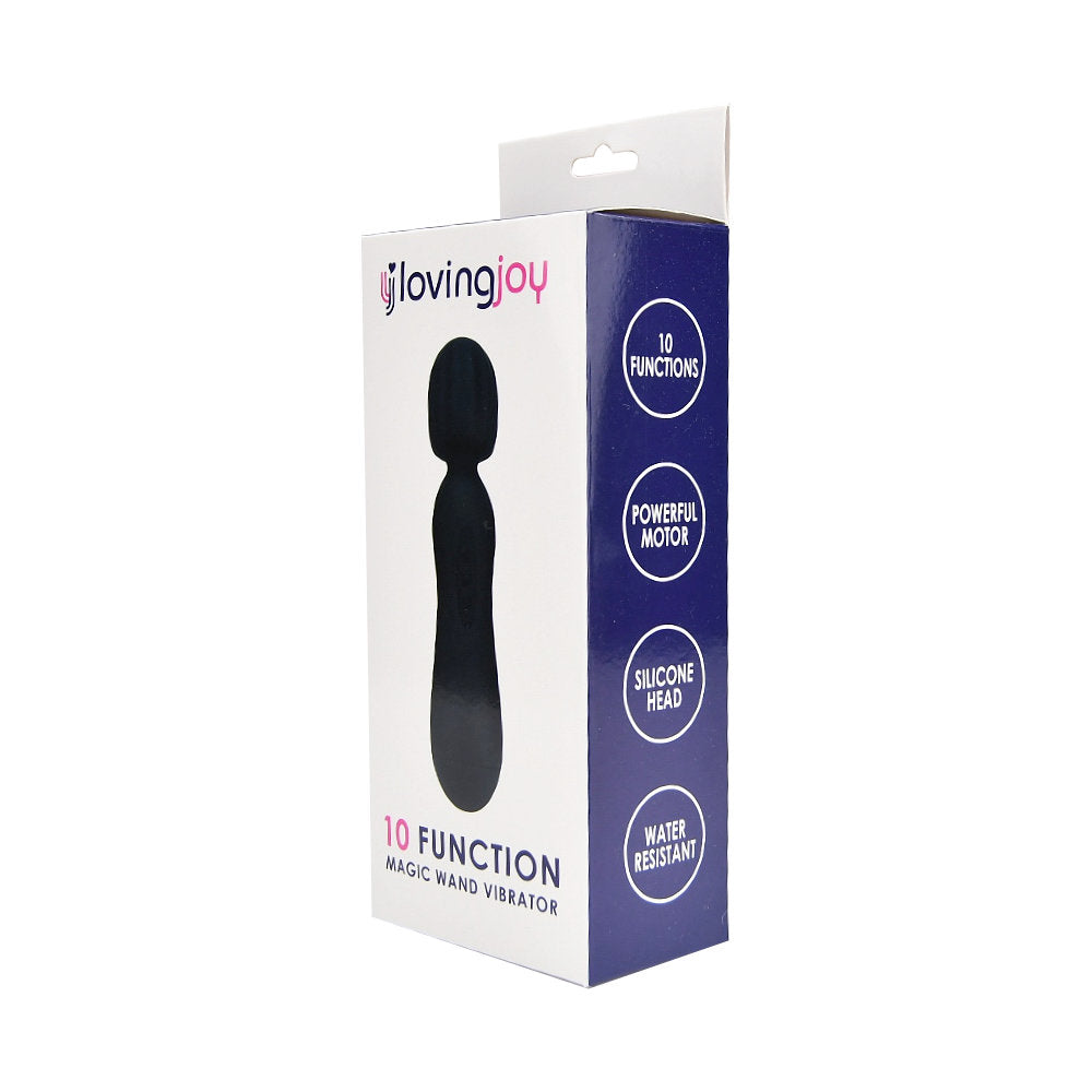 10 Function Magic Wand Vibrator Black