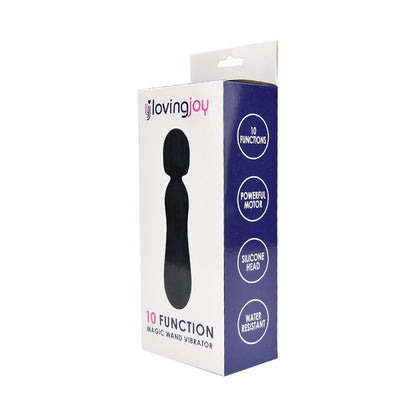 10 Function Magic Wand Vibrator Black