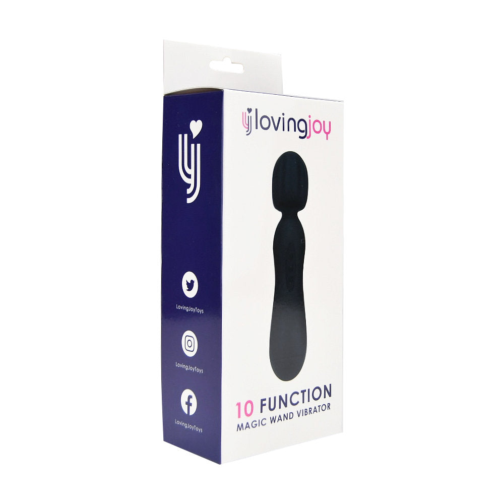 10 Function Magic Wand Vibrator Black