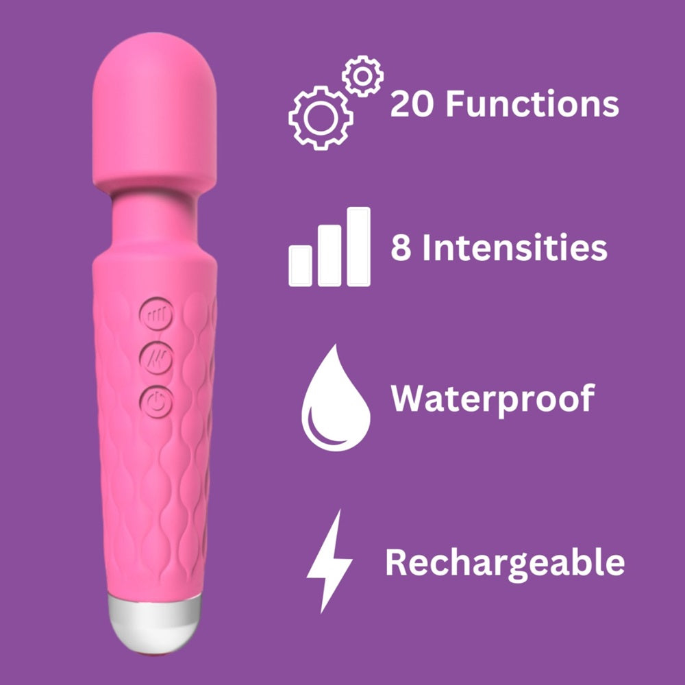 20 Function Wand Vibrator Pink