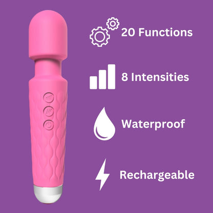 20 Function Wand Vibrator Pink