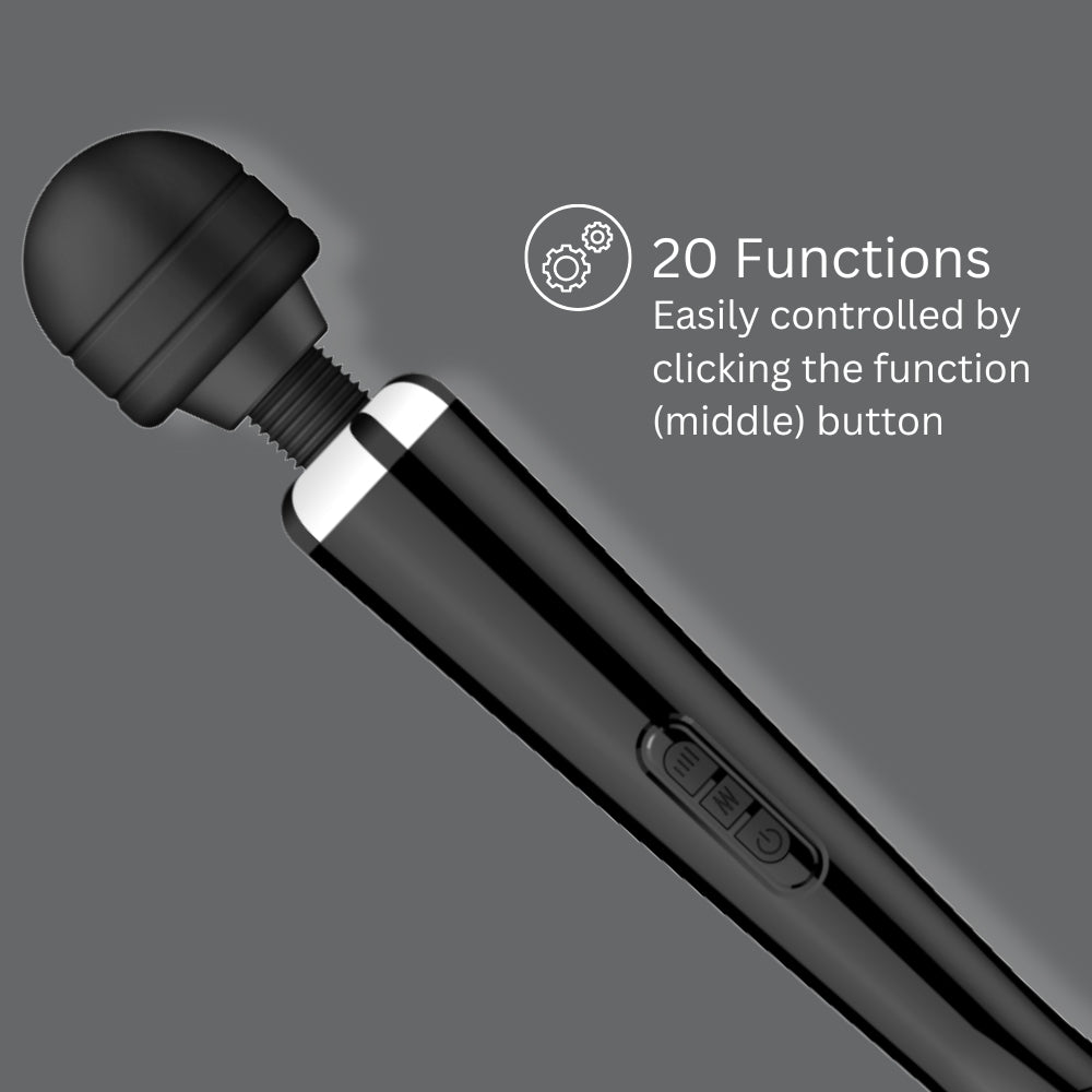 Rechargeable Magic Wand Vibrator Black
