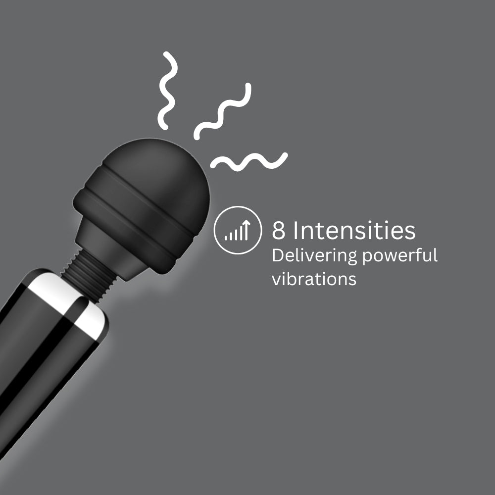 Rechargeable Magic Wand Vibrator Black