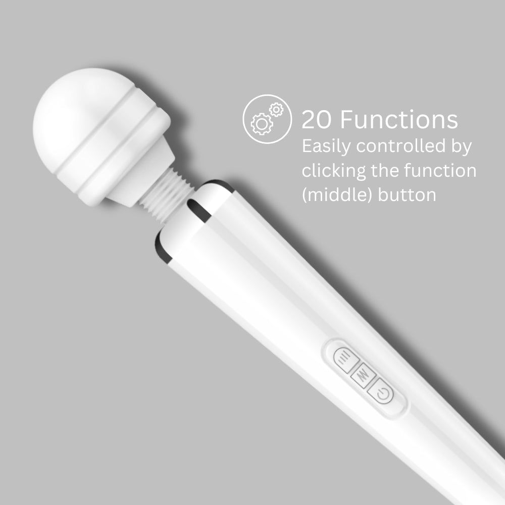 Rechargeable Magic Wand Vibrator White