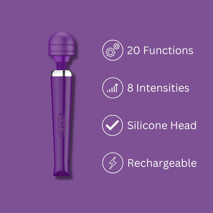Rechargeable Magic Wand Vibrator Purple