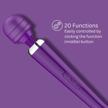 Rechargeable Magic Wand Vibrator Purple