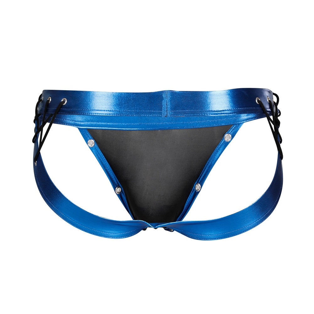 Desire Jockstrap Blue Leatherette