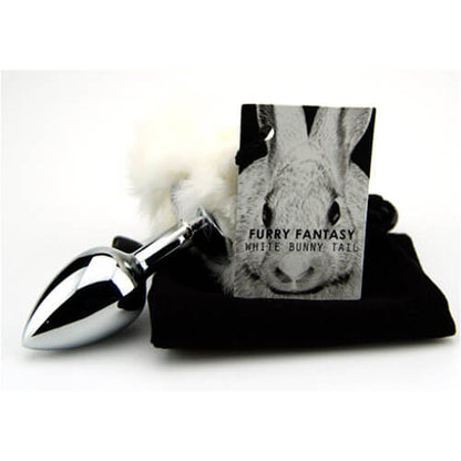 White Bunny Tail Butt Plug