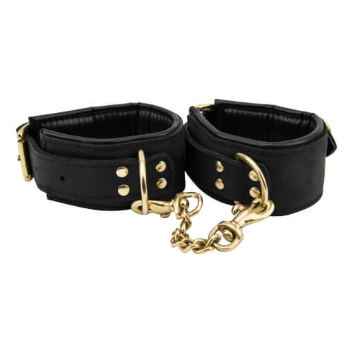 Noir Nubuck Leather Slim Wrist Cuffs