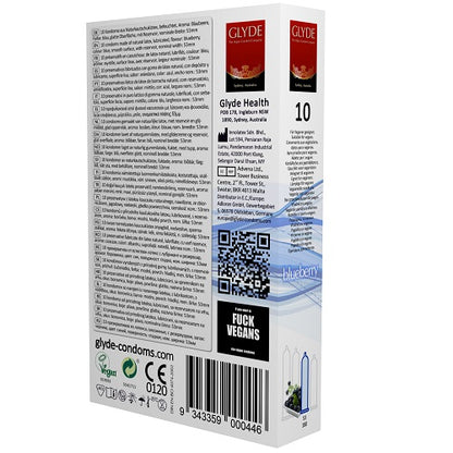 Ultra Blueberry Flavour Vegan Condoms 10 Pack